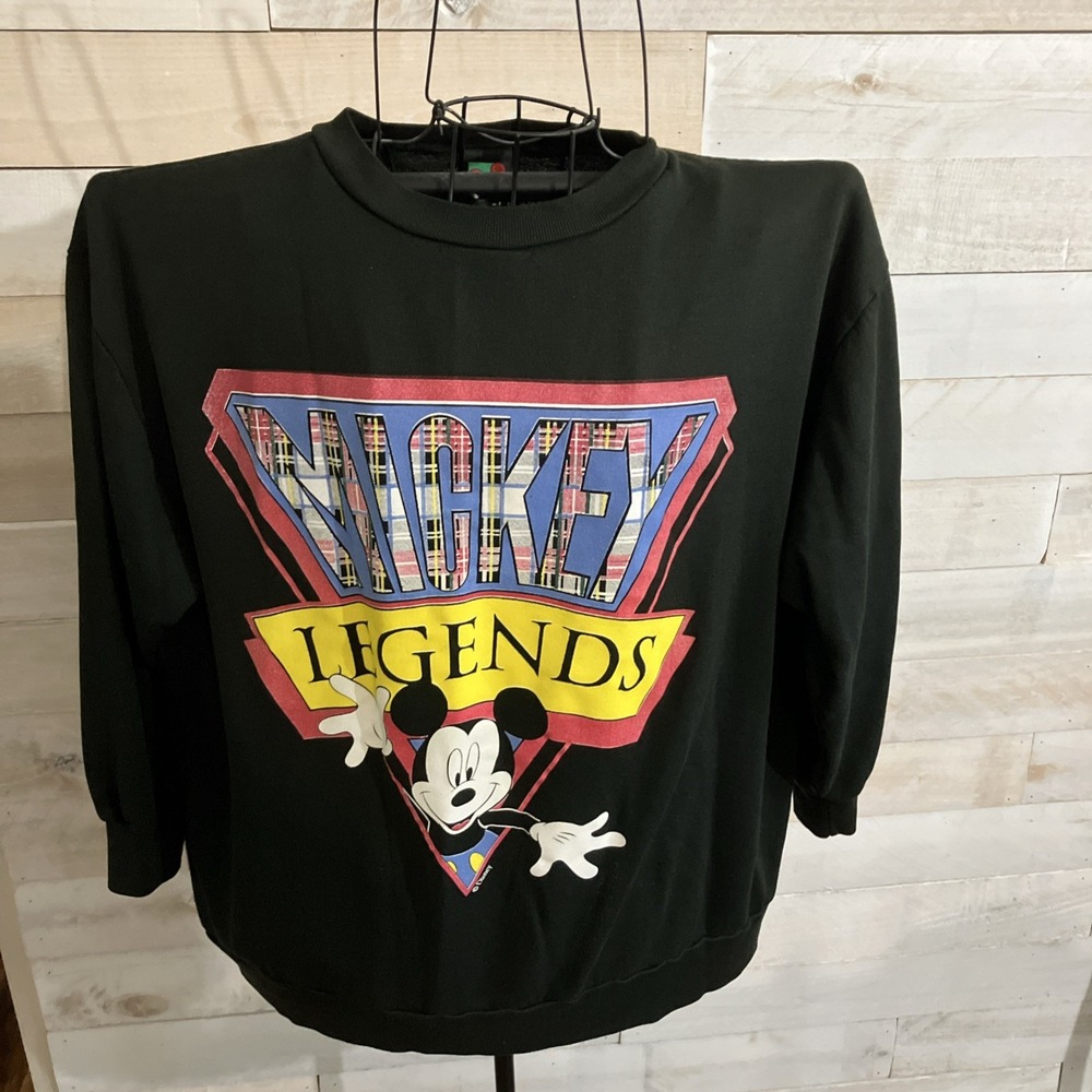 Vintage Mickey Unlimited By Land 'N Sea Black Crewneck XL